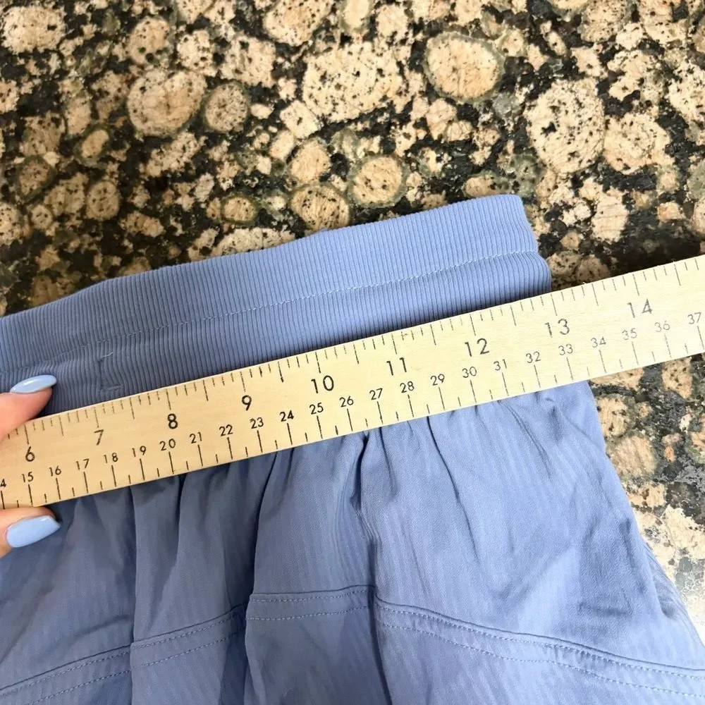 Lululemon Beyond the Studio Jogger Blue Ruched Sides Size 4 Pockets